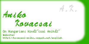 aniko kovacsai business card